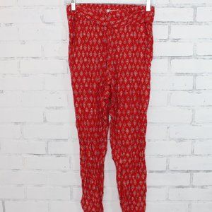 Billabong Red Boho Flowy Pants // NWOT